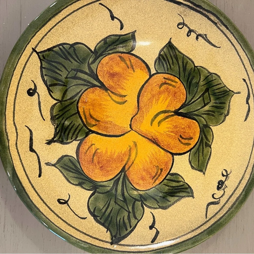 Vintage Mexican Dessert Bread Appetizers Plates Set Of 4 Fruit Hand Painted